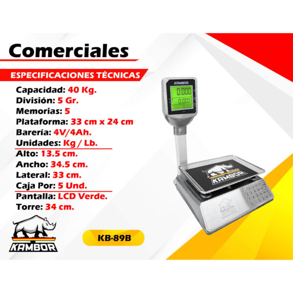 Balanza comercial kambor KB-89B.