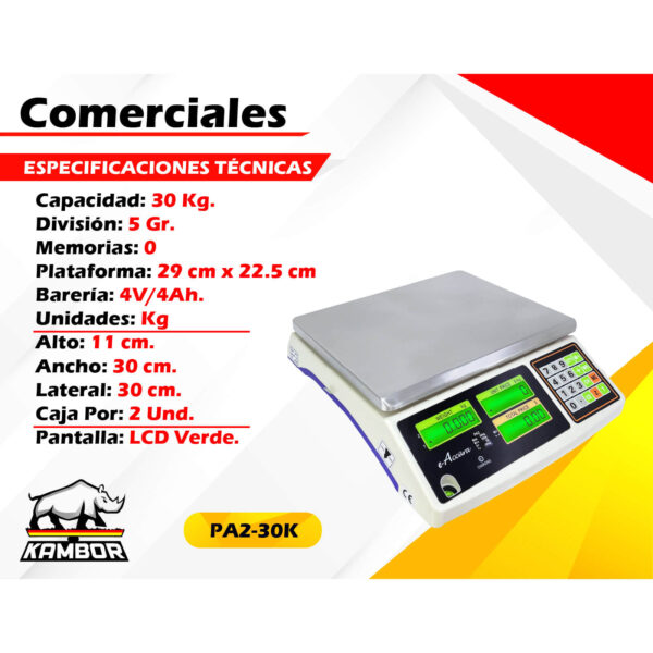 Balanza Comercial Kambor PA2-30K 2 Balanza comercial PA2-30K