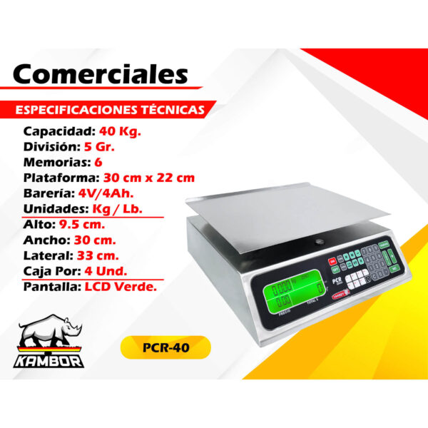 Balanza comercial de mesa PCR-40 2 Balanza comercial de mesa PCR-40
