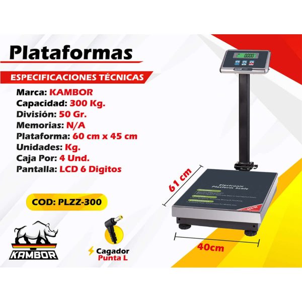 Balanza Plataforma Kambor PLZZ-300KG 2 Balanza Plataforma Kambor PLZZ-300KG - Image 2