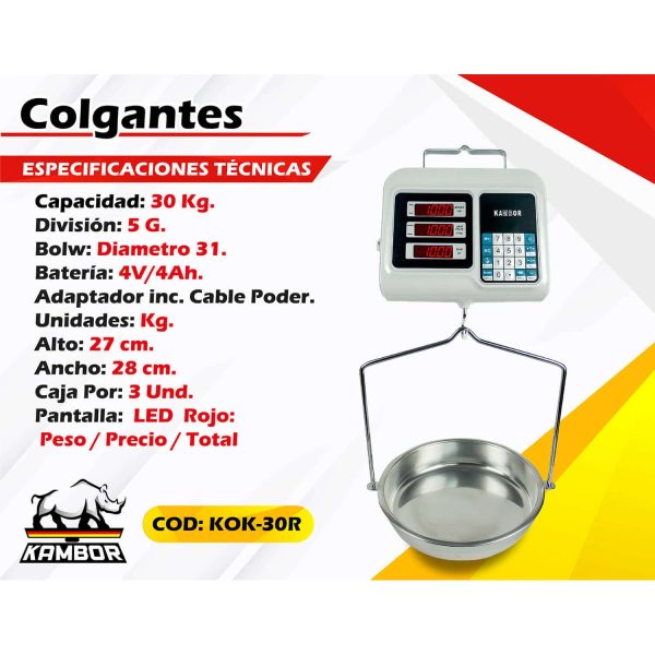 Balanzas Colgates de 30 kg KOK-30R 2 Balanzas Colgates de 30 kg KOK-30R - Image 2