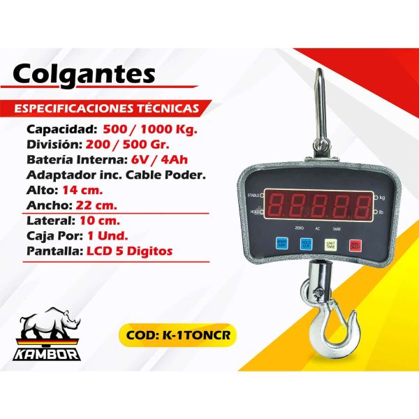 Balanza Colgate 500 kg OCS-1T 2 Balanza Colgate 500 kg OCS-1T - Image 2