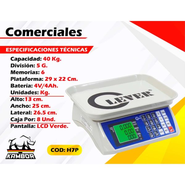 Balanza Comercial 40 kg H7P - Image 2