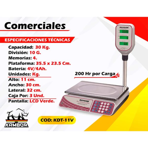 Balanza Comercial 30 kg KDT-11V - Image 2