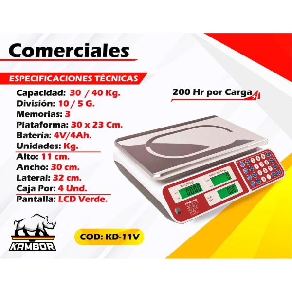 Balanza Comercial 40 kg KD-11V - Image 2