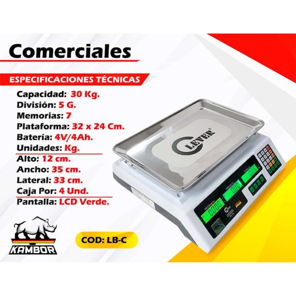 Balanza Comercial 30 kg LB-C - Image 2