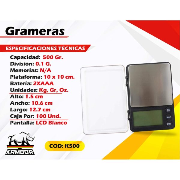 Balanza Gramera 500 gr POK-H500 2 Balanza Gramera 500 gr POK-H500 - Image 2