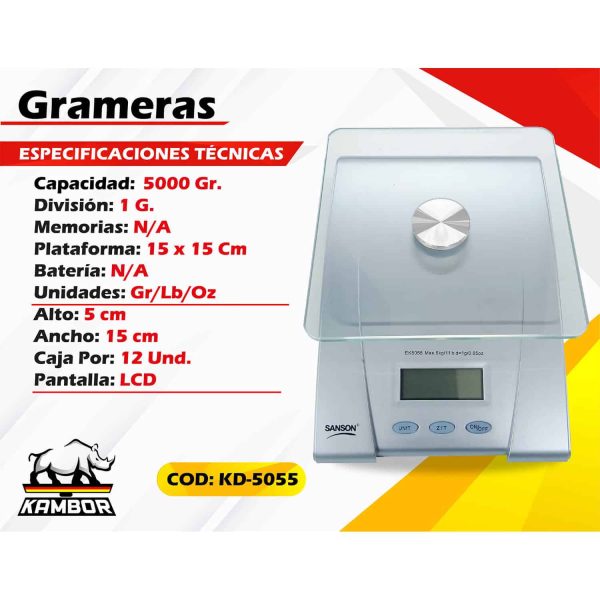 Balanza Gramera 5000 gr KD-5055 - Image 2