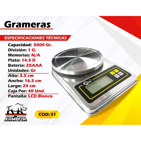 Balanza Gramera 5000 gr S1 - Image 2