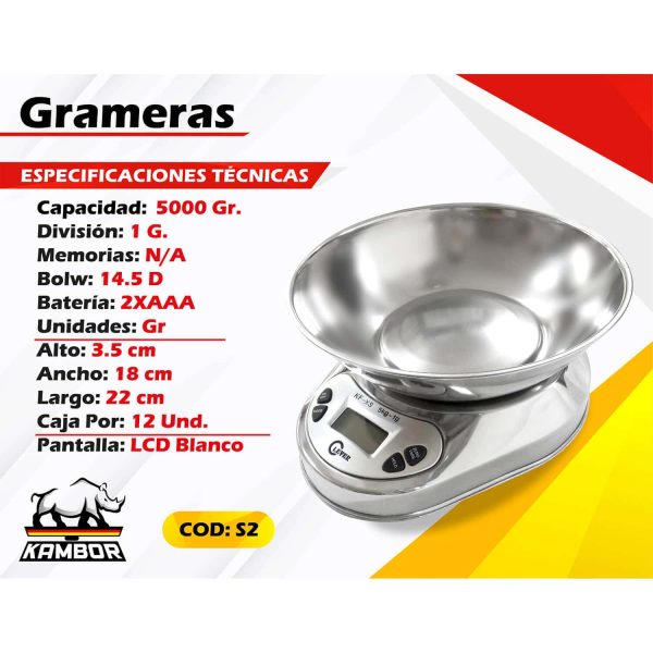 Balanza Gramera 5000 gr S2 - Image 2