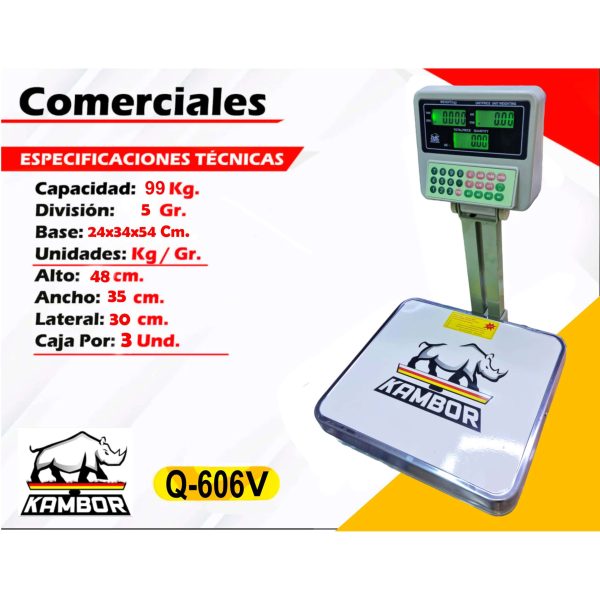 Balanza Comercial 99 kg Q-606V 2 Balanza Comercial 99 kg Q-606V - Image 2