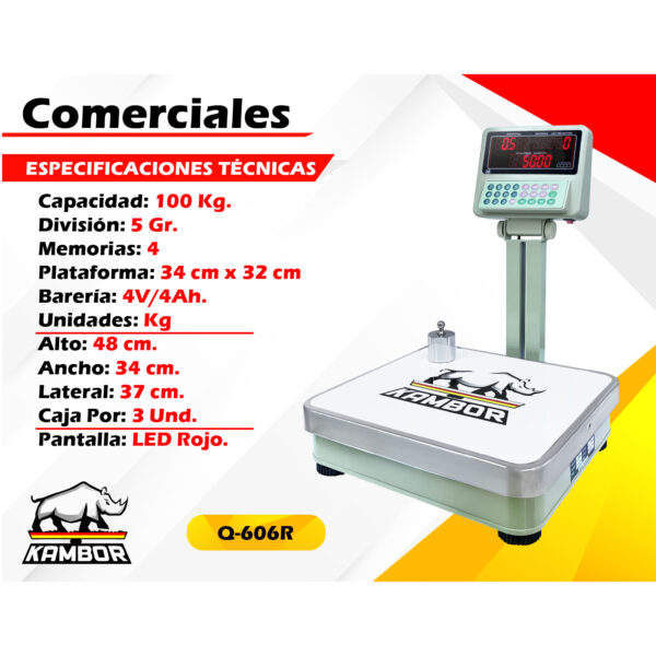 Balanza Comercial 100 kg Q-606R 2 Balanza Comercial 100 kg Q-606R