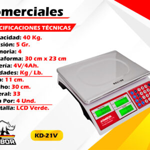 Balanza comercial 40 kg kd-21
